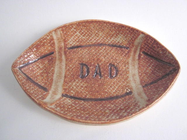 Football tray, fathers day gift, coin holder, ring dish, ceramic pottery