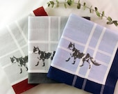 Men's Fox Handkerchiefs, 3 Silk-Screened Sneezy Sheets