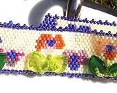 Welcome Spring Floral Pansy Cuff Bracelet