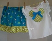 FREE SHIPPING Blue Bird Minnie ruffle short set in sizes 6m-3T
