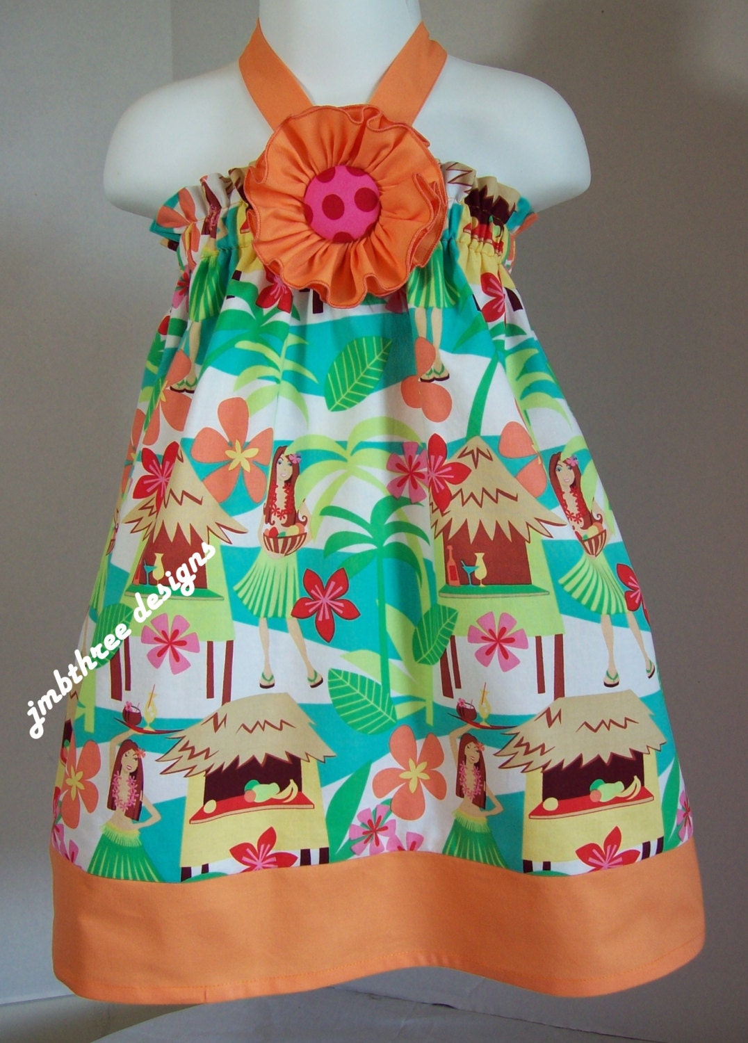 Hawaiian Hula Halter Top/Dress Toddler Infant Sundress size 6m-9m, 9m-12m, 12-18m,18-24mos.,2t, or 3t
