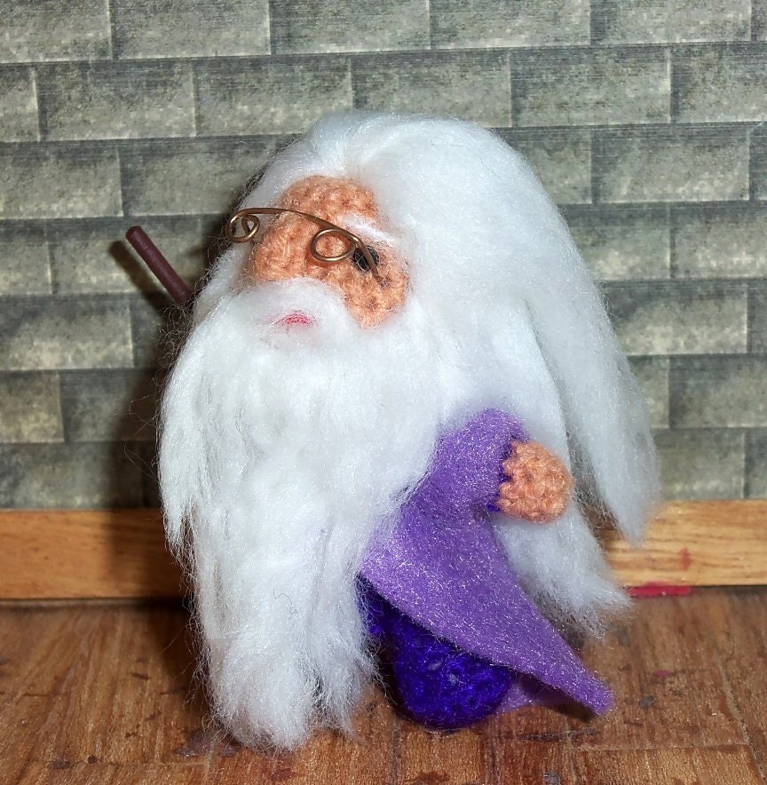 Albus Dumbledore Miniature Crocheted Doll  Ready to Ship