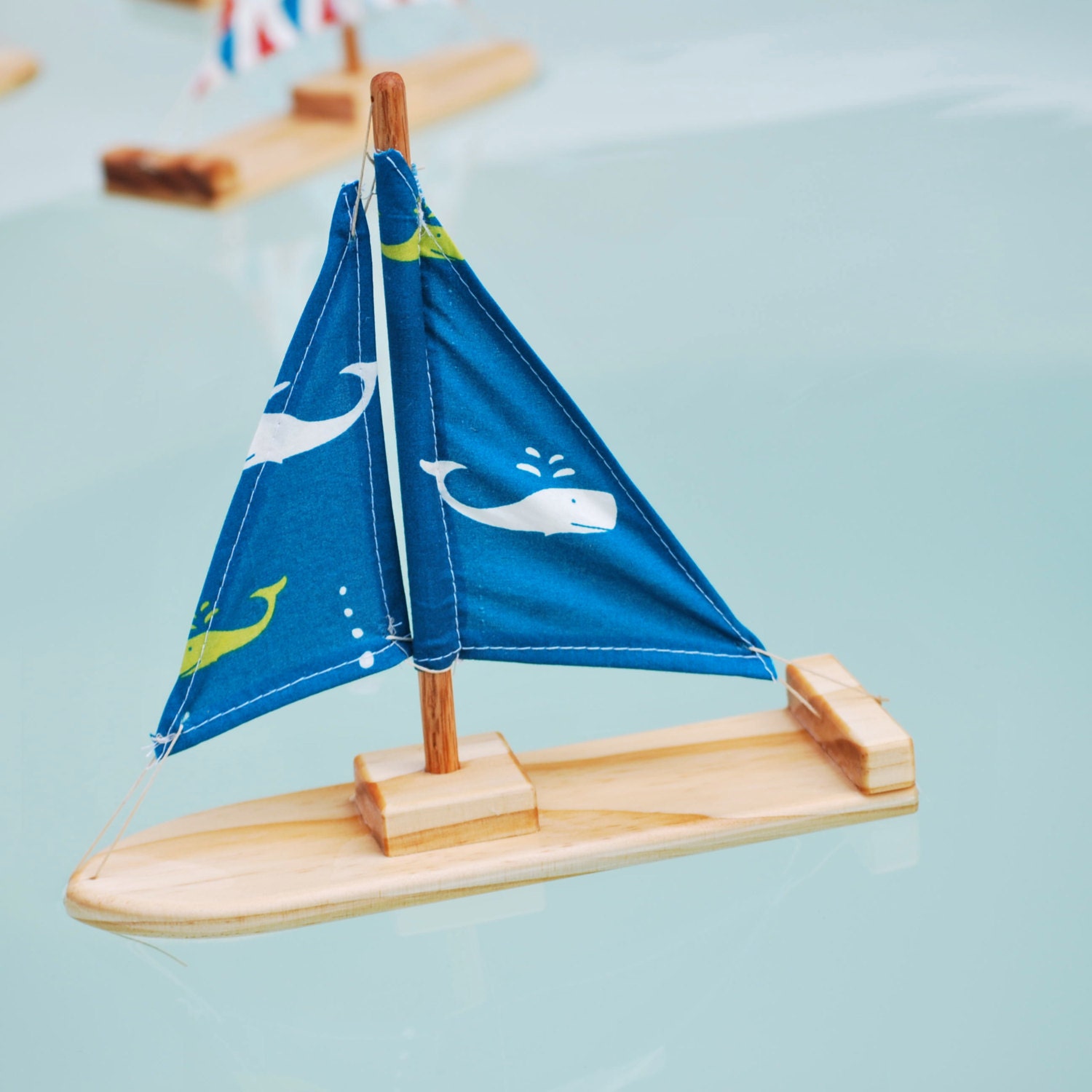 NEW Organic Whales Wooden Sailboat