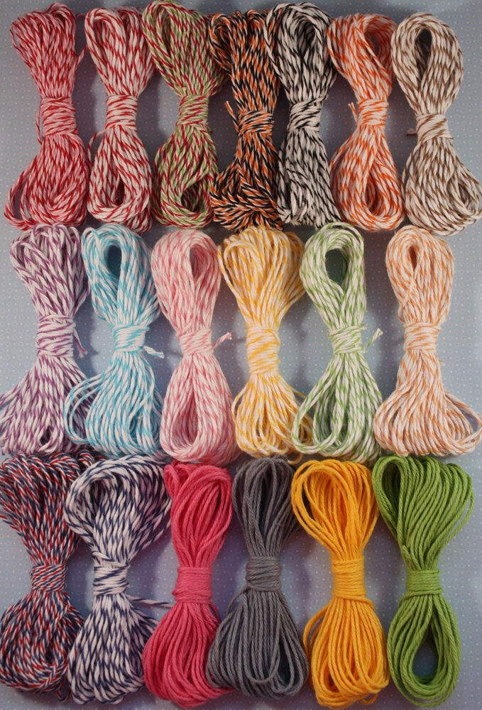 BAKERS TWINE- 20 YARDS - Choose four colors mix and match.