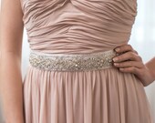 Bridal Beaded Sash / Rhinestone Bridal Sash / Wedding Crystal Belt (Frosty Lattice Belt)