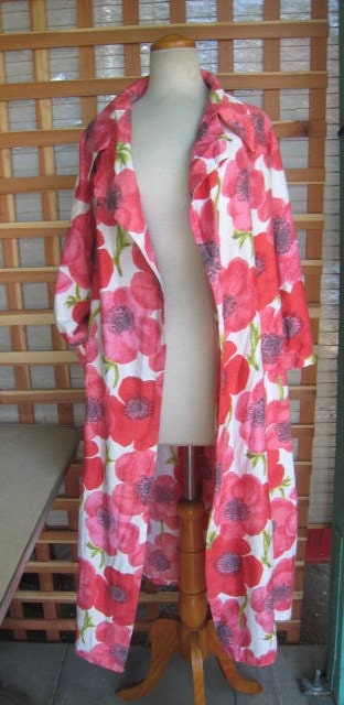 50s OVERSIZED Flowers Cotton jacket 1950s Cocktail Party