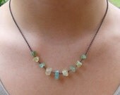 Pastel Tourmaline Necklace--Rough Nugget Crystals