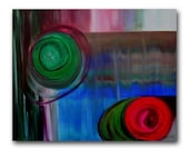 Abstract Original painting 16x20 fine art colorful circles spirals emerald ruby sapphire wall art
