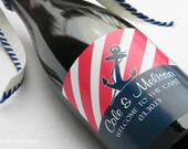 Set of Custom Wine Bottle Labels - You Design Plus MOTIF // Half Bottle Size