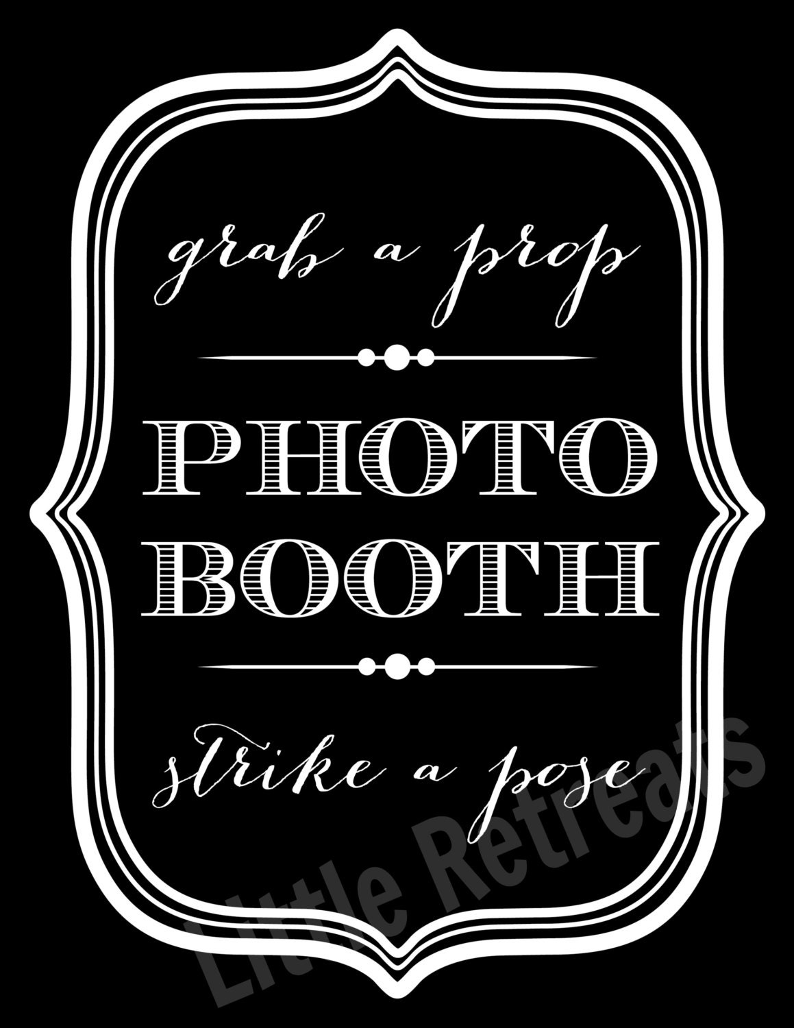 INSTANT DOWNLOAD. Printable PDF. Photo Booth Sign. Photo Booth Prop. Photobooth Prop. Photo Booth.Chalkboard Sign, Wedding Reception