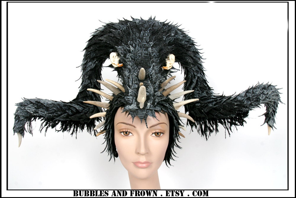 Dark Deception Horns... Wings in Black with Deconstructed Scales