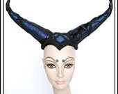 Twilight Adorned... Horned Headdress in Royal Blue and Black