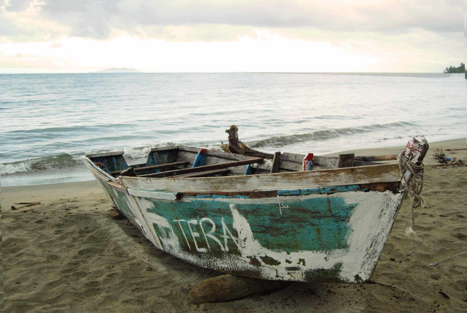 Fishing Boat Photographic Printable art -  Beach photo - wall art - Fiji 8x10, 16x20, 11x14 20x30