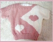 Valentine Heart Pullover  Knitting Pattern  Tween to Teen from Ages 8 to Teen Sizes