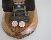 Recycled Skateboard Large Stud Earrings-Coral and Pink