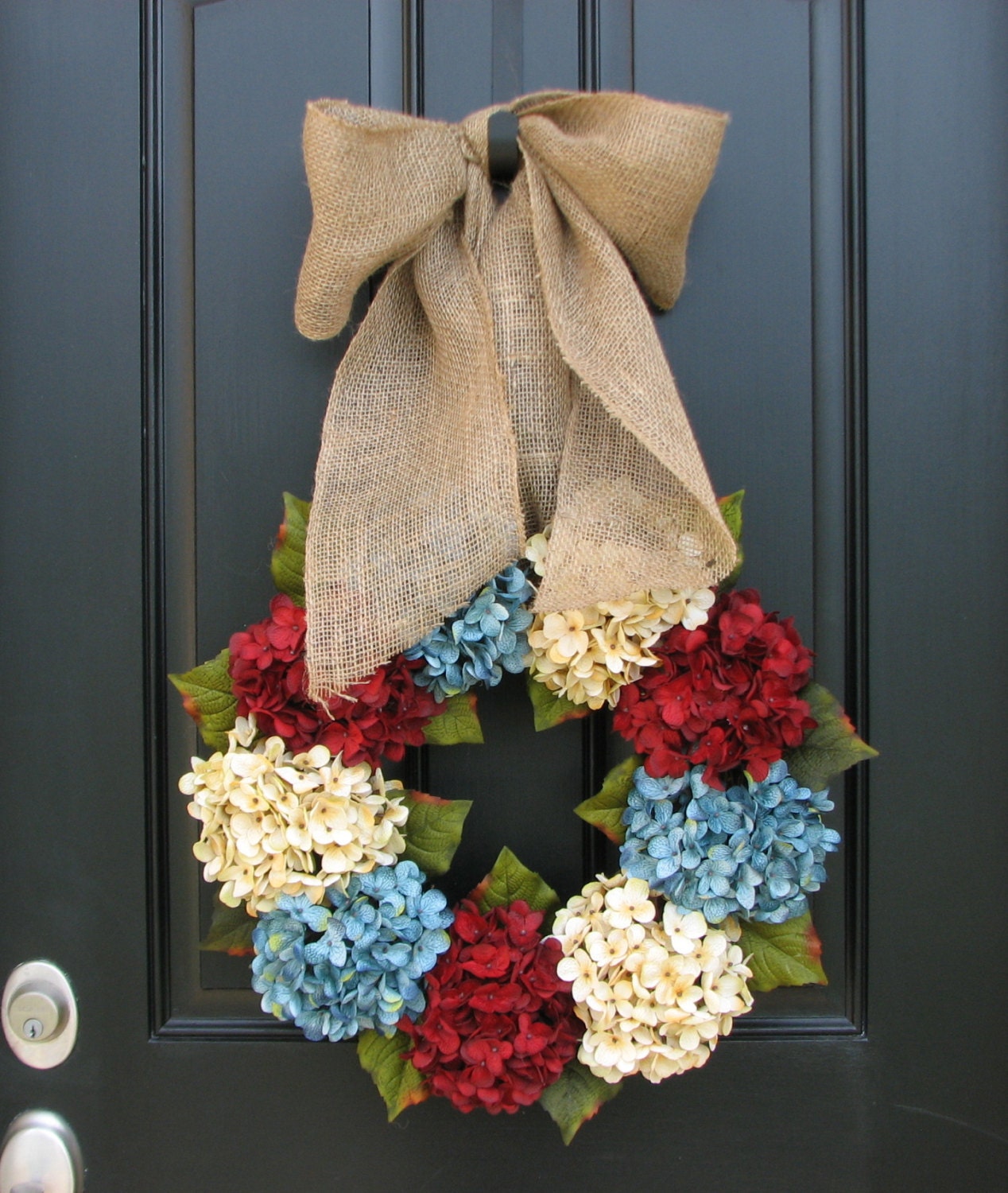 Primitive 4th of July,Vintage Inspired Decor, Patriotic,Wreath,Memorial Day Wreath,Summer Wreaths,Hydrangeas,July 4th Decorations,Primitive