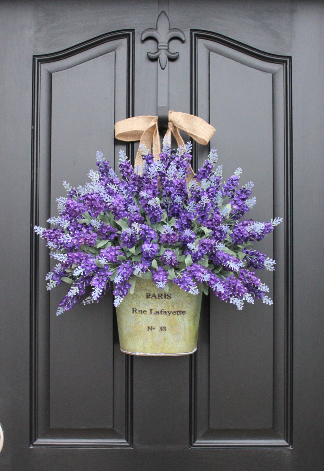 RESERVED Mother's Day Bouquet,  Lavender Wreath, Lavender Fields, Spring Flowers, Spring Bouquet, Spring Wall Pocket, Twoinspireyou Wreaths