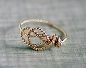 14k Gold Filled Handformed Delicate Sailor's Love Knot ring