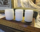 Vintage Milk Glass Mentholatum Jars Set of 3
