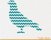 Vinyl Wall Decal SALE- TURQUOISE Large Chevron Stripe Bird Vinyl Wall Graphic,  Vinyl Wall Decal, Sticker