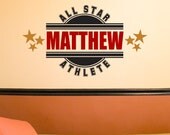 All Star Boy Personalized Vinyl Decal