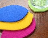 New Naturals LEAF Coasters in 5mm Thick Virgin Merino Wool Felt-Brights