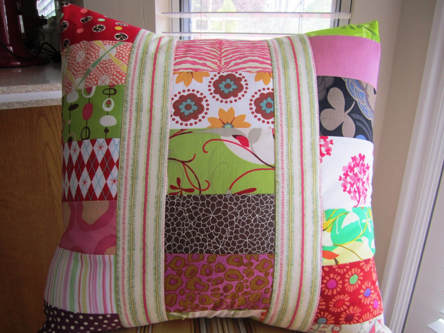 Variegated Coins Quilted Pillow -- 18 Inch