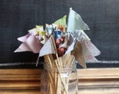 Floral Pennant Flag Cake Toppers