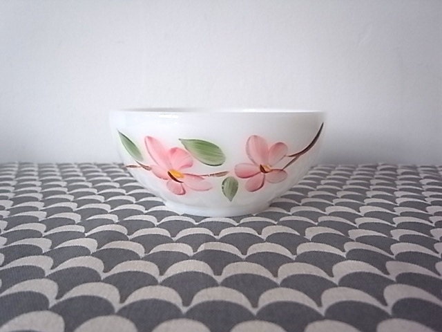 Vintage Fire King Gay Fad Cereal Bowl Peach Blossom