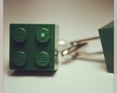 Made from Lego (r)  Forest Green 2x2 Brick Cufflinks