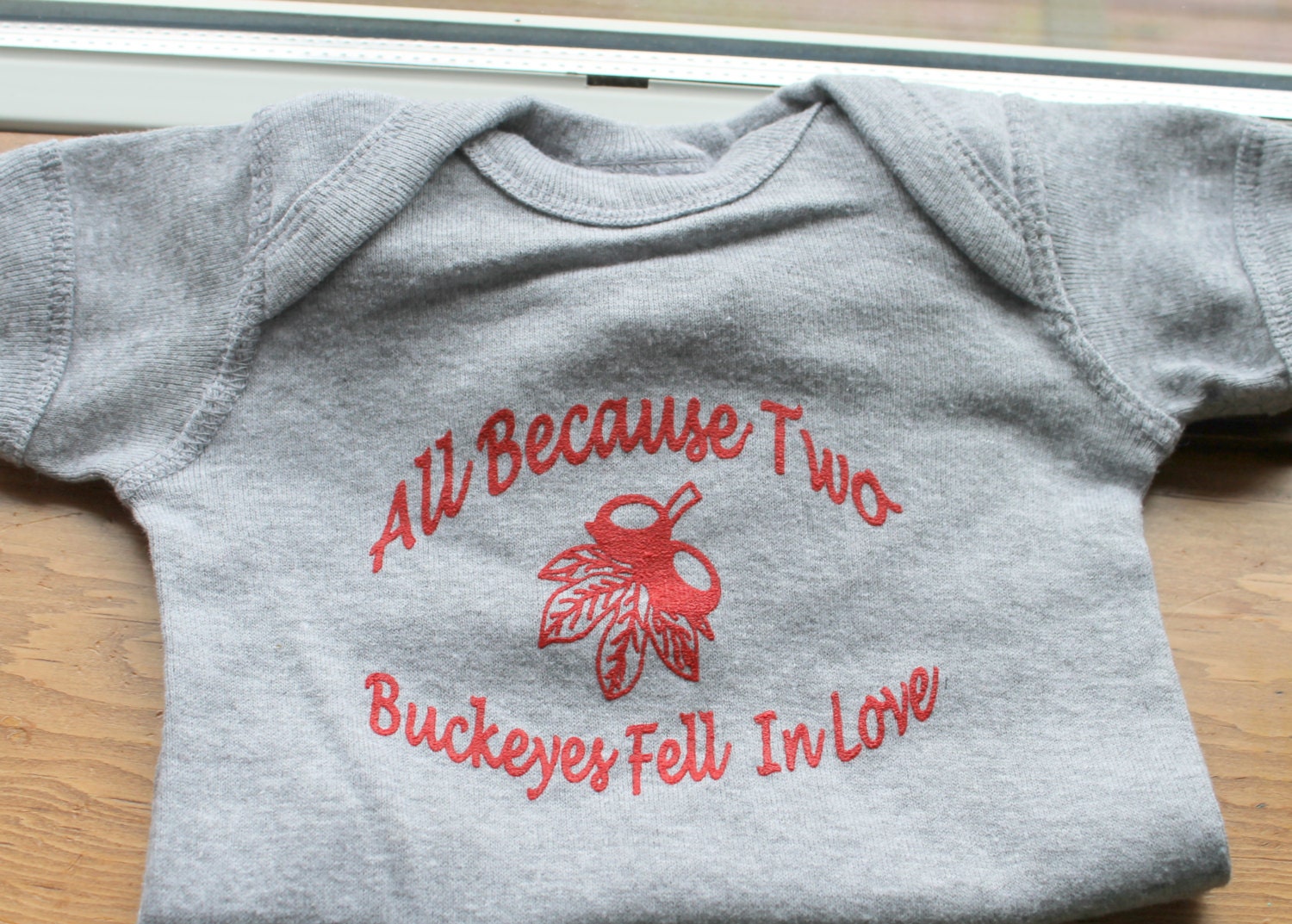 Ohio State Baby Onesie-All Because Two Buckeyes Fell In Love