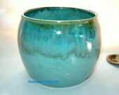 Turquoise and Pale Green Honey Pot or Jar