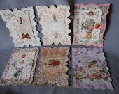 8 Antique Victorian Die Cut Valentines & Greeting Cards