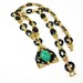 Vintage signed Ciner HIGH fashion necklace Asian pendant LOADED with baguettes