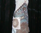 sea side dress,vintage linens,embellished dress,lucyvnz,blue, turquoise,natural,soul.subtle,happy,love