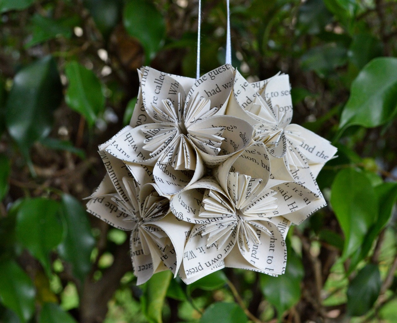 Small Harry Potter Book Paper Flower Ball Ornament