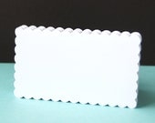 24 Scallop Tags or Mini Flat Cards in WHITE (smooth) . 2 x 3.5
