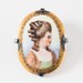 Antique Victorian Porcelain Brooch Pin - Queen Louise of Prussia C1890
