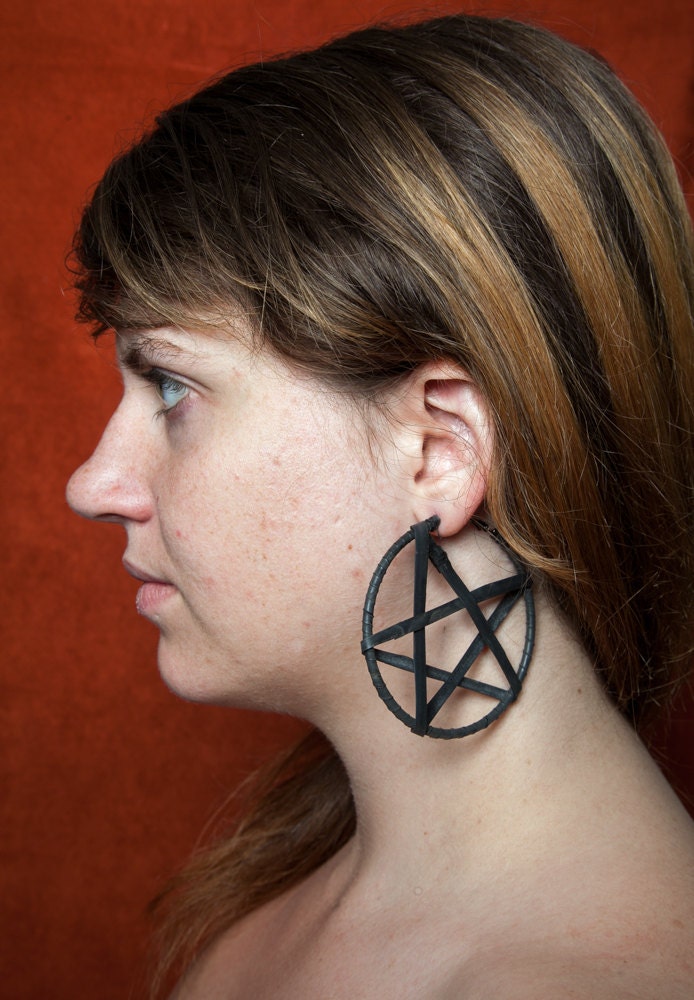 Vegan Star Hoop Earrings
