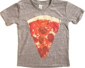 Kid's Tee Shirt, Pizza, Screenprinted, Organic Cotton