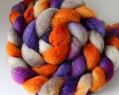 BFL Roving for Spinning or Felting - Wool Fiber - Hand dyed - Handpainted - GOURDY 4 oz