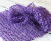 Mohair and Silk Knit Wrap for Newborn - Eggplant Purple - Newborn Photo Prop Wrap - Baby Photography Prop - Ready to Ship
