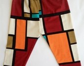 littlefour cotton knit mod geomertric print toddler leggings handmade in san francisco 2t 3t 4t