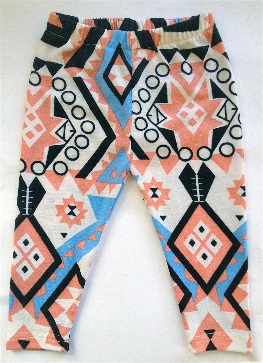 littlefour cotton knit aztec print baby leggings NB 3m 6m 12m 18m