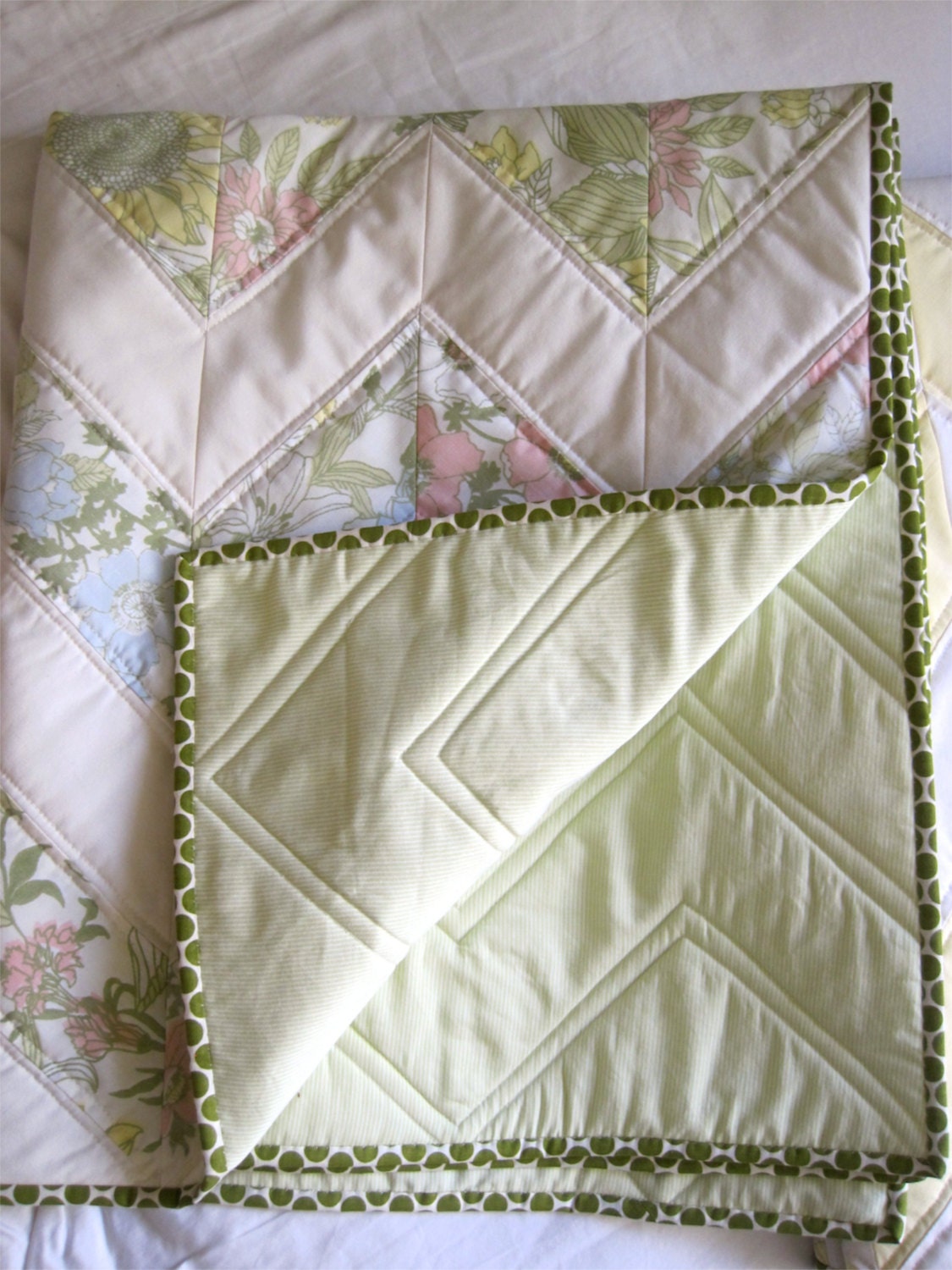 Chevron Baby Crib Quilt - 2 to choose from