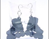 On Sale Grey Roller Blade Earrings 90s Inspired Laser Cut Acrylic