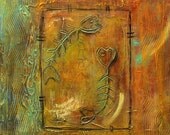 Original Painting " Fish"  Textured 11W x 14H  Abrstract  Acrylic  - Modern By Maite