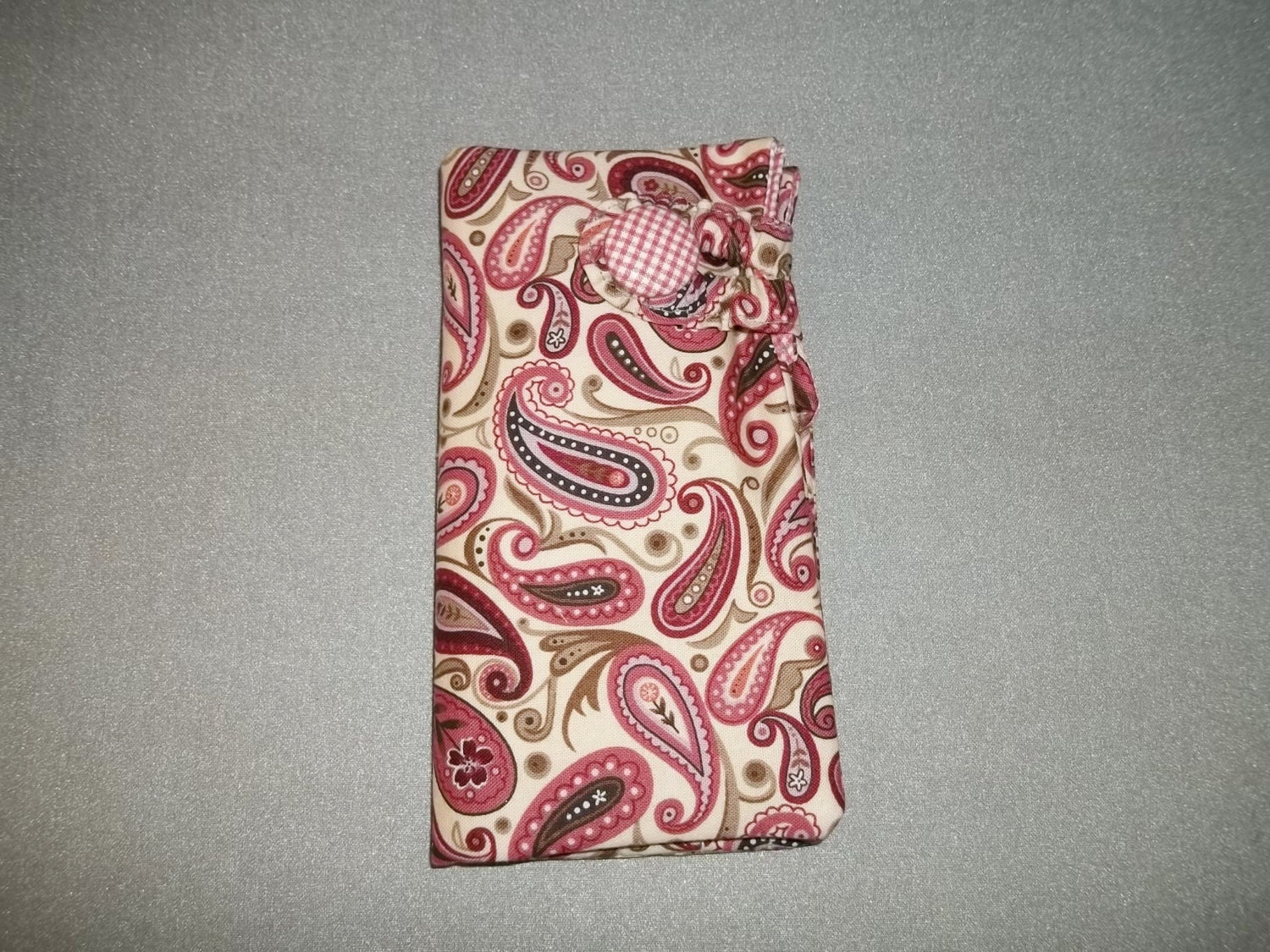 Retro Floral and Paisley Pinks Crochet Hook Case Hand Made Great Gift Crochet Knit Needle Hook Scissor Case Pouch Travel