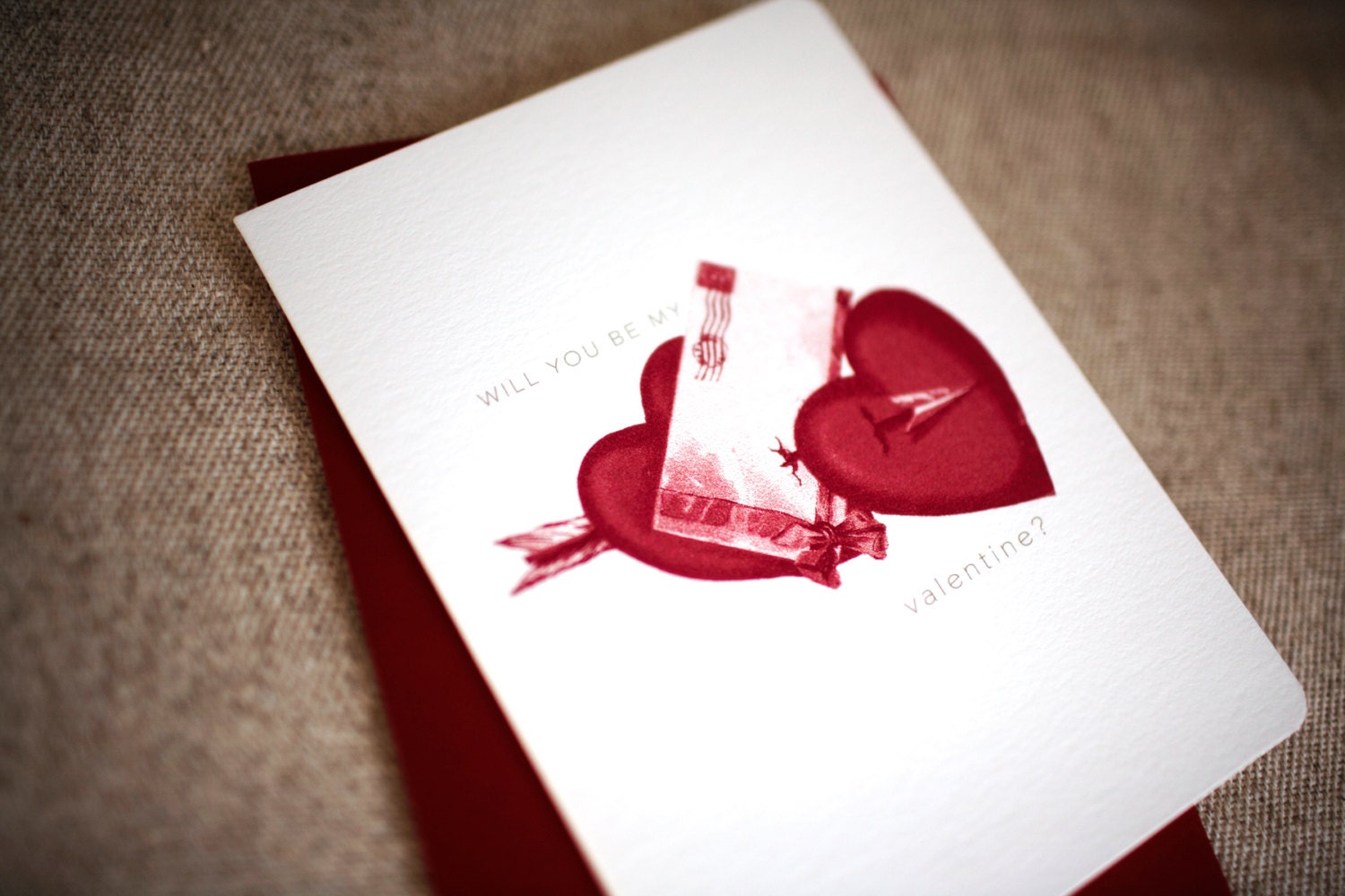 Vintage Inspired Be My Valentine Greeting Card