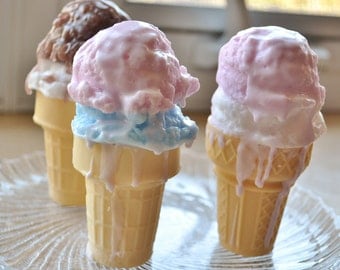 Double Scoop Ice Cream Soap - Party Favor Set of 10 Summer Soap